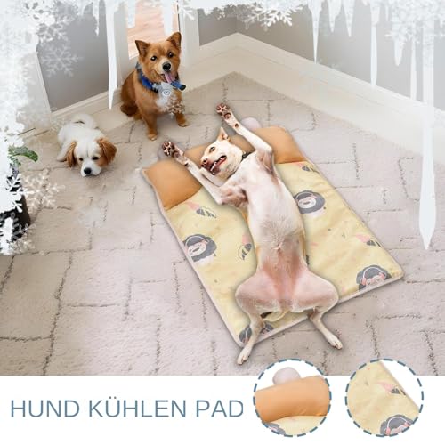 LearnLyrics Kühlmatte Für Hunde - Kühlkissen für Haustiere | Kühle Schlafmatte Mit Kissen Für Innen Außen Transportbox Auto Schlafzimmer Nach Dem Training Bei von LearnLyrics