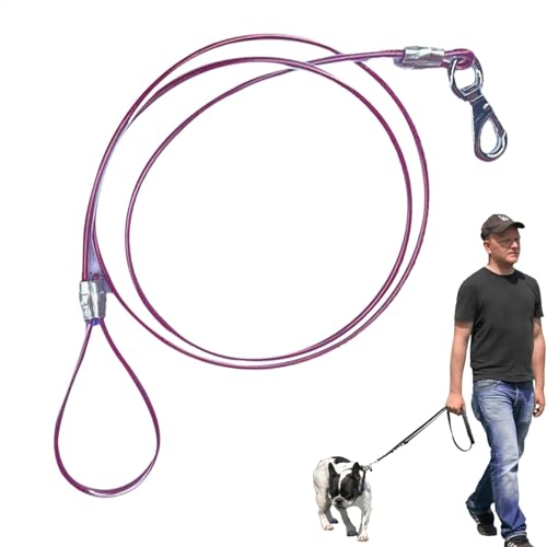 LearnLyrics Leine für Hunde, Seil für Hunde, aus Metall | kaufestes Metallkabel für Hunde | Mehrzweckseil für den Außenbereich, für Hunde LearnLyrics Leine für Hunde, Seil für Hunde, aus Metall | kaufestes Metallkabel für Hunde | Mehrzweckseil für den Außenbereich, für Hunde von LearnLyrics