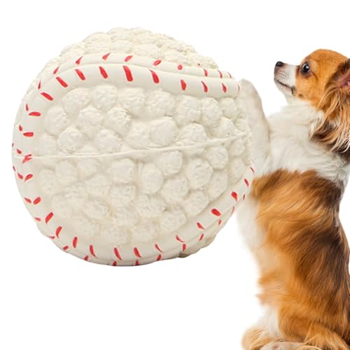 LearnLyrics Quietschender Beißball für Hunde, Spielzeugball für Haustiere – lustiges Spielzeug zur Reinigung der Zähne von Welpen, interaktiver Sportball für Welpen, Zubehör LearnLyrics Quietschender Beißball für Hunde, Spielzeugball für Haustiere – lustiges Spielzeug zur Reinigung der Zähne von Welpen, interaktiver Sportball für Welpen, Zubehör von LearnLyrics