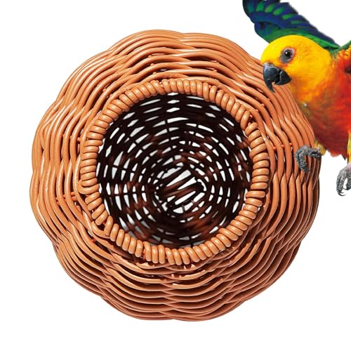 Rattan Vogelnest, Kleines Rattan Gewebtes Nest Für Haustiere, Vogelschlafnest, Rattannest, Hängenest Für Goldbärhamst Handgefertigtes Künstliches -Vögel Nest Für Garten Yard von LearnLyrics