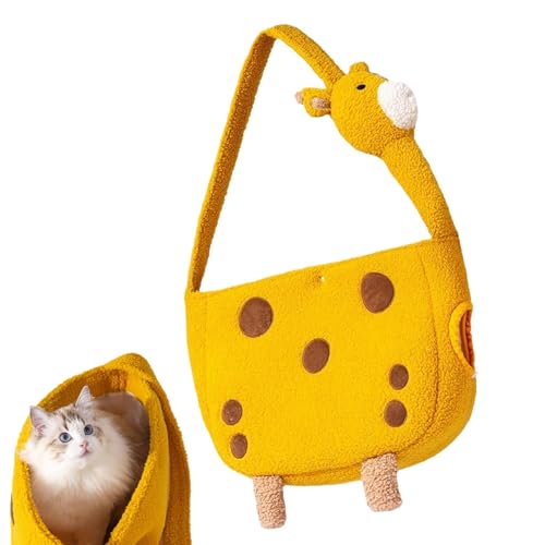 Tragetasche für Haustiere mit Giraffen-Motiv, stilvolle Tragetasche mit Tierdruck für kleine Haustiere, leichte Haustier-Reisetasche, niedlicher Giraffen-Druck, gemütliche tragbare Tasche, Tierdruck von LearnLyrics