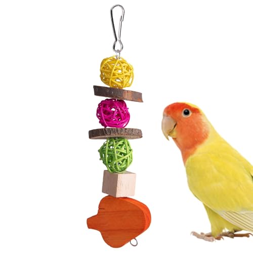 Vogel-Kauspielzeug – Vogelspielzeug, Papageien-Kauspielzeug, umweltbewusstes Design, Schnabel-Gesundheitsschutz, Holztier-Kauspielzeug für afrikanische Graupapageien, 21 x 3 x 3 cm von LearnLyrics