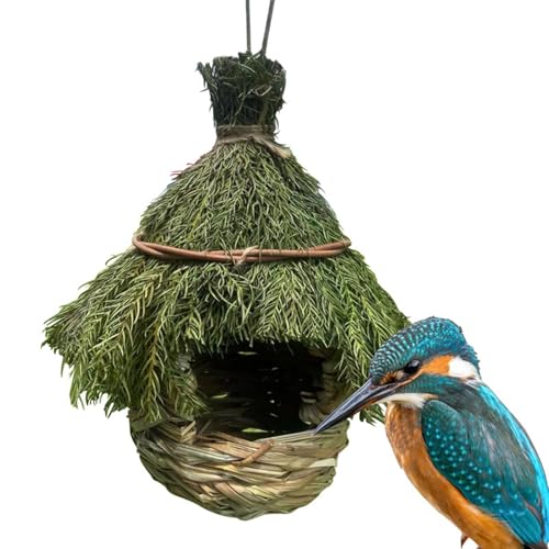 Vogelhaus aus Grasgeflecht, Vogelhäuser aus Gras für den Außenbereich - Gemütlicher Ruhe-Brutplatz | Spatzenhaus für Fink, Vogelhaus Kanariennest, handgewebt für Wildvogelzweige, Ranken Vogelhaus aus Grasgeflecht, Vogelhäuser aus Gras für den Außenbereich - Gemütlicher Ruhe-Brutplatz | Spatzenhaus für Fink, Vogelhaus Kanariennest, handgewebt für Wildvogelzweige, Ranken von LearnLyrics