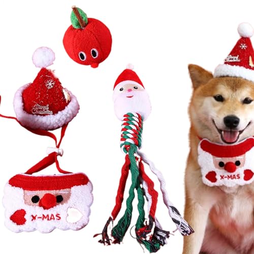 Weihnachtsspielzeug für Hunde, interaktives Weihnachtsspielzeug für Hunde, Kauspielzeug für Welpen mit Seilspielzeug – Kauspielzeug aus Plüsch, Weihnachtsmann-Set Weihnachtsspielzeug für Hunde, interaktives Weihnachtsspielzeug für Hunde, Kauspielzeug für Welpen mit Seilspielzeug – Kauspielzeug aus Plüsch, Weihnachtsmann-Set von LearnLyrics