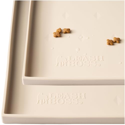 Leash Boss Hundefuttermatte für Futter- und Wassernäpfe, wasserdichte Silikon-Haustier-Futtermatte für Böden, extra hohe erhöhte Kanten, Katzen- und Hunde-Matte für Böden, spülmaschinenfest, 2 Stück Leash Boss Hundefuttermatte für Futter- und Wassernäpfe, wasserdichte Silikon-Haustier-Futtermatte für Böden, extra hohe erhöhte Kanten, Katzen- und Hunde-Matte für Böden, spülmaschinenfest, 2 Stück von Leash Boss