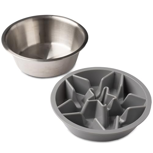 Leash Boss Slow Feeder Hundenäpfe – Cup Labyrinth Puzzle Futternapf mit Futterlöchern, passt in erhöhte Futterspender für Haustiere, langsames Fressen für große, mittelgroße und kleine Rassen Leash Boss Slow Feeder Hundenäpfe – Cup Labyrinth Puzzle Futternapf mit Futterlöchern, passt in erhöhte Futterspender für Haustiere, langsames Fressen für große, mittelgroße und kleine Rassen von Leash Boss