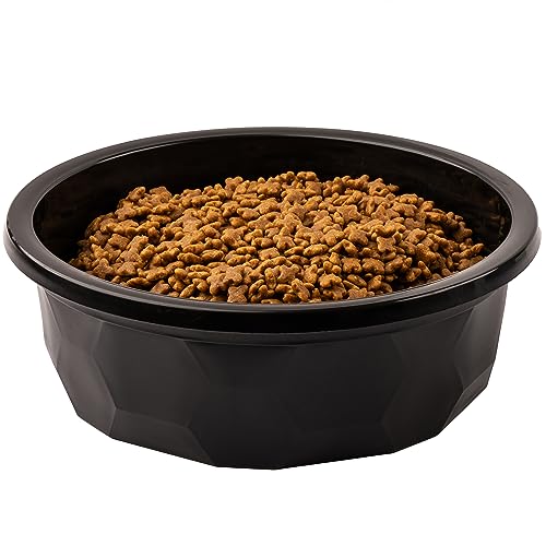 Leashboss Extra große Hundenäpfe (3,175 g) | Robuster Futternapf aus Kunststoff für große Hunderassen, langlebig und hohe Kapazität, Futternäpfe für drinnen oder draußen, für bis zu 14 Tassen (schwarz von Leash Boss