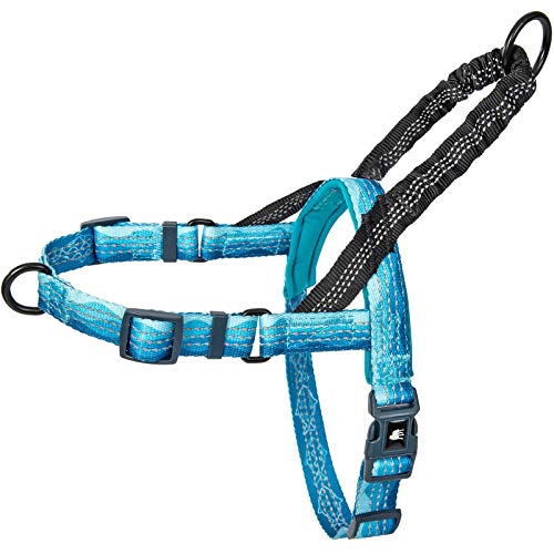 Leashboss Reflektierendes Hundegeschirr mit Bungee-Griff, Clip hinten und vorne, Muster-Kollektion (Wellenmuster, klein) von Leash Boss