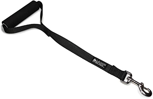 Leashboss Traffic Handler – 45,7 cm – Kurze Hundeleine für große Hunde mit gepolstertem Griff – Service, Training oder Gehhilfe (45,7 cm, schwarz) von Leash Boss