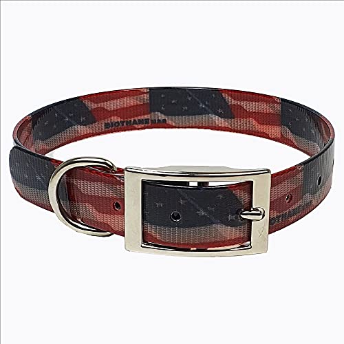 Leathercrafter Europe Hundehalsband Biothane Gold (US Flag) Wasserdicht, schimmelfrei, nimmt keine Gerüche an, einfach abspülen. von Leathercrafter Europe