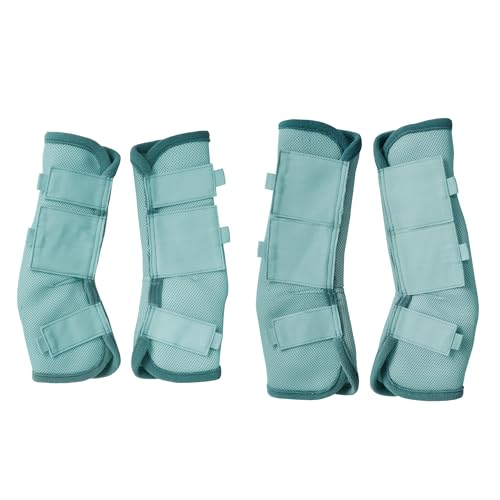 Leberna Fliegengamaschen für Pferde, atmungsaktiv, bequem, Netzstoff, reduziert Stomping, Hufbelastung und Ermüdung der Beine, Himmelblau, voll, 4 Stück von Leberna