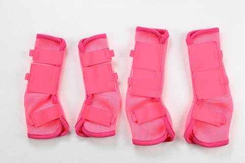 Leberna Fliegengamaschen für Pferde, atmungsaktiv, bequem, Netzstoff, reduziert Stomping, Hufbelastung und Ermüdung der Beine, Rosa, 4 Stück Leberna Fliegengamaschen für Pferde, atmungsaktiv, bequem, Netzstoff, reduziert Stomping, Hufbelastung und Ermüdung der Beine, Rosa, 4 Stück von Leberna