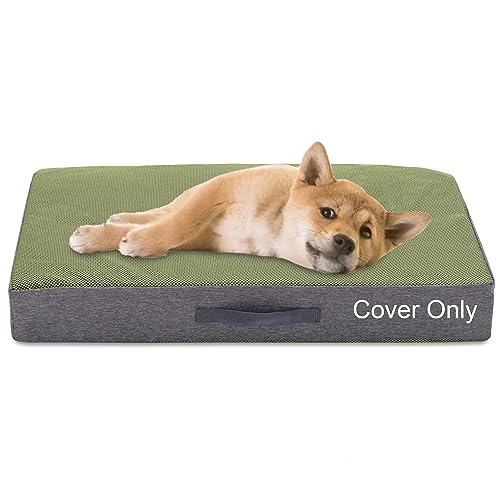 Leberna Wasserdichter Hundebett-Bezug, waschbar, strapazierfähig, Oxford-Universal, Ersatzbezug für Haustierbett, Größe S (L x B x H): 76,2 x 50,8 x 10,2 cm, Grün von Leberna