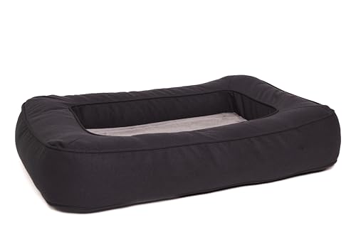 Lebon - Barny Plus - Hundebett 3 Größen - Schwarz Grau | Waschbar | Orthopädisch | rutschfest | kuschelige Liegefläche | Memory-Schaum | Tolle Optik und Qualität (Schwarz/Grau, M) von Lebon