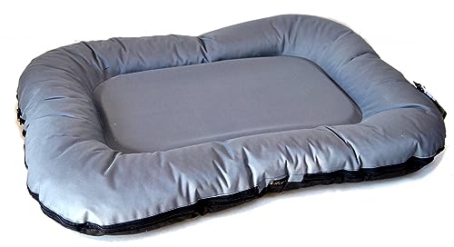 Lebon - Hundebett Hundekissen Ponto - 6 Größen - Braun | Grau - Robust und wasserabweisend - Waschbar - Made IN EU (M, Grau) von Lebon