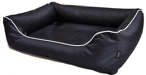 Lebon - Hundebett Paula - 3 Größen - Schwarz - Bordeaux - Türkis - Robust und wasserabweisend - Waschbar - Made IN EU (L, Schwarz) von Lebon