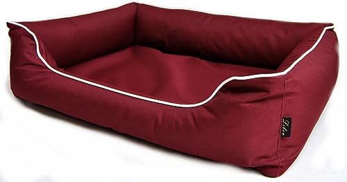 Lebon - Hundebett Paula - 3 Größen - Schwarz - Bordeaux - Türkis - Robust und wasserabweisend - Waschbar - Made IN EU (XL, Bordeaux) von Lebon