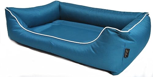 Lebon - Hundebett Paula - 3 Größen - Schwarz - Bordeaux - Türkis - Robust und wasserabweisend - Waschbar - Made IN EU (XL, Türkis) von Lebon