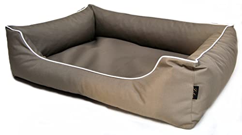 Lebon - Hundebett Paula - 4 Größen - Schwarz - Bordeaux - Türkis - Braun- Grau- Beige - Robust und wasserabweisend - Waschbar - Made IN EU (L, Beige) von Lebon