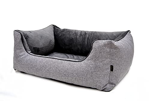 Lebon - Hundebett Louis Plus - 3 Größen - 80cm, 100cm und 120cm - Orthopädisch - Hochwertig und Made in EU - 3 Farben - 3 Größen - Kuschlweich - Hoher Rand - Waschbar - Bester Liegekomfort… von Lebon