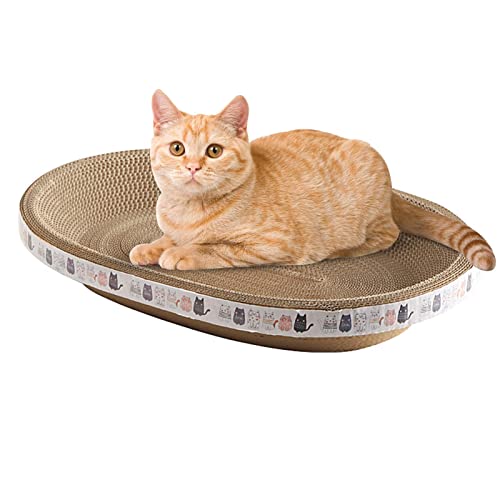 Cat Scratcher, Cat Scratch Pad, Durable Oval Cats Bed Scratching Box, Scratch Pad Nest Corrugated Scratching Board House, Cardboard For Furniture Protection, Kitten Play, For Indoor Cats Sleeping von Lecerrot