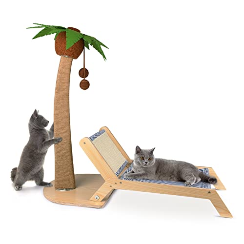 Lechansen Kratzbaum für Katzen, 75 cm hoch, mit Katzenbett, Stuhl für Indoor-Katzen, Sisalseil-Kratzbaum mit Lounge für erwachsene Katzen, Kätzchen von Lechansen