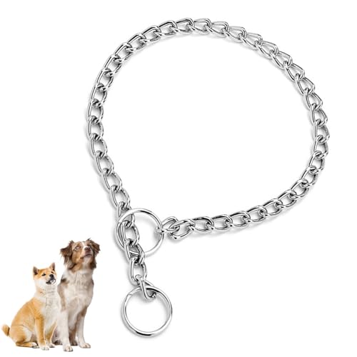 Hundehalsband, Eisen-Metall, Würgekette für Hunde, langlebig, verstellbar, für mittelgroße und große Hunde, Haustier-Trainingshalsband, Outdoor-Training, Spazierengehen, Anti-Kau-Trainingshalsband, 55 Hundehalsband, Eisen-Metall, Würgekette für Hunde, langlebig, verstellbar, für mittelgroße und große Hunde, Haustier-Trainingshalsband, Outdoor-Training, Spazierengehen, Anti-Kau-Trainingshalsband, 55 von Lechisenop