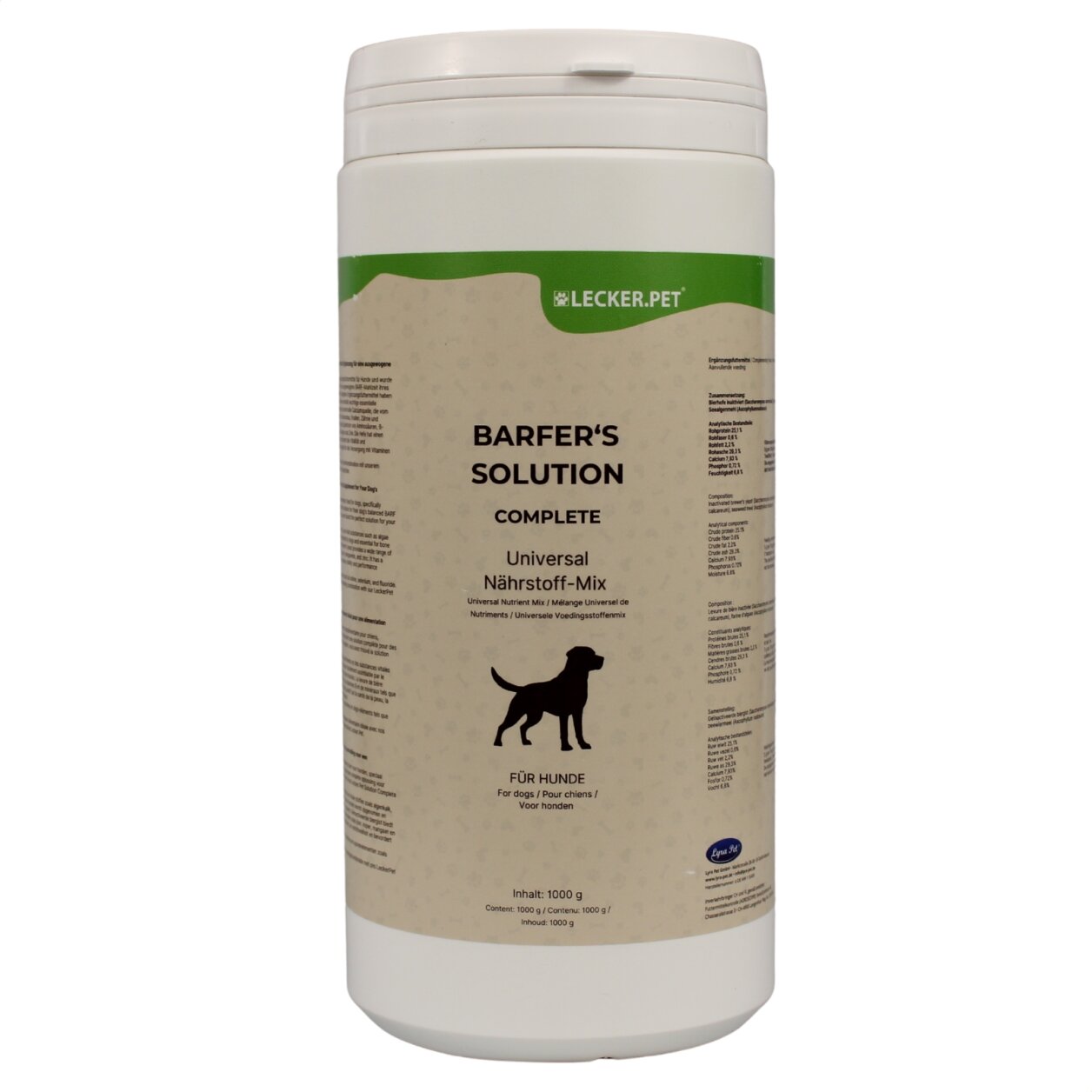 1 kg Lecker.Pet® Barfer's Solution Complete Universal Nährstoff Mix Pulver für Hunde von Lecker.Pet