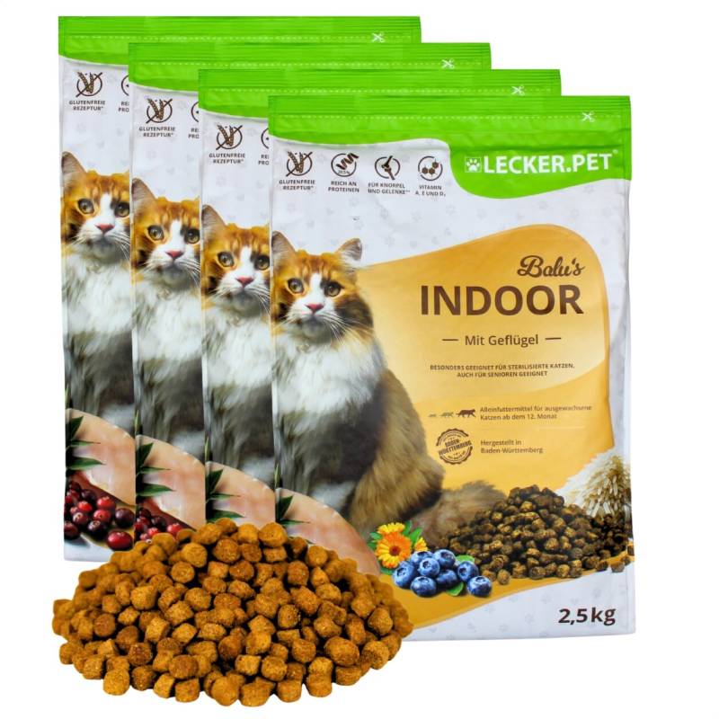 10 kg Lecker.Pet® Balu's Indoor Geflügel Katzenfutter Trockenfutter Vollnahrung von Lecker.Pet