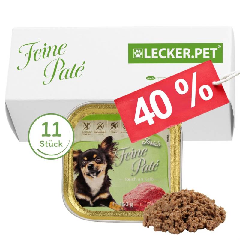 11 x 150 g Lecker.Pet® Josie's Feine Paté Reich an Kalb Hundefutter Nassfutter Vollnahrung von Lecker.Pet