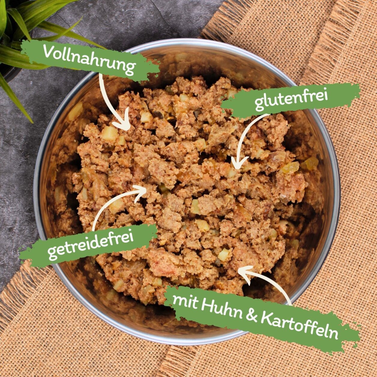 12 x 800 g Lecker.Pet® Gino's Saftige Fleischmahlzeit mit Huhn & Kartoffeln Hundefutter Nassfutter MHD 10/2026 von Lecker.Pet