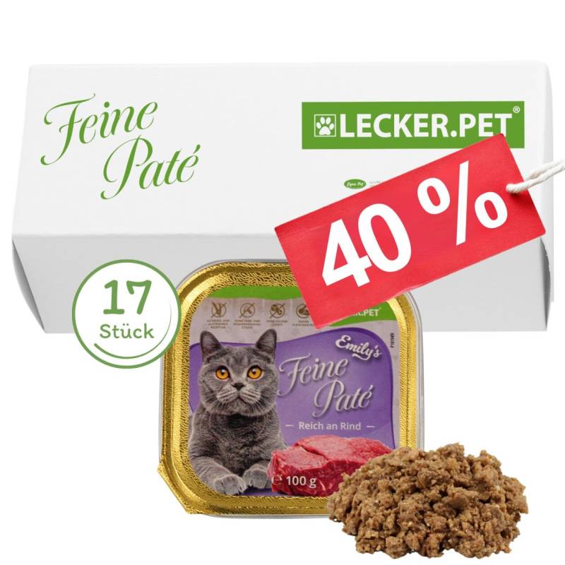 17 x 100 g Lecker.Pet® Emily's Feine Paté Reich an Rind Katzenfutter Nassfutter Vollnahrung von Lecker.Pet