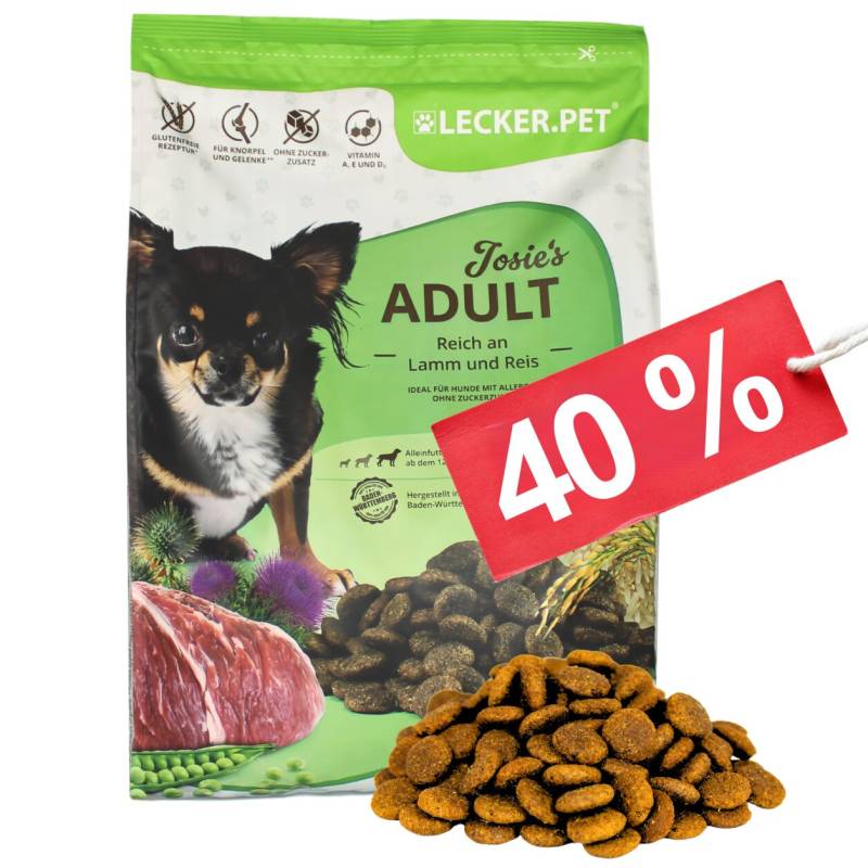 4 kg Lecker.Pet® Josie's Adult Lamm & Reis Hundefutter Trockenfutter Vollnahrung MHD 3/2026 von Lecker.Pet