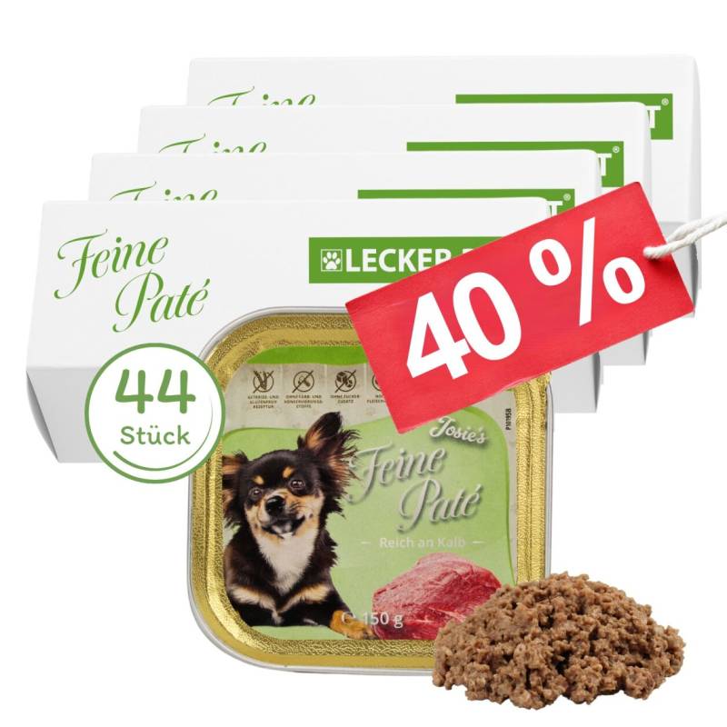 44 x 150 g Lecker.Pet® Josie's Feine Paté Reich an Kalb Hundefutter Nassfutter Vollnahrung von Lecker.Pet