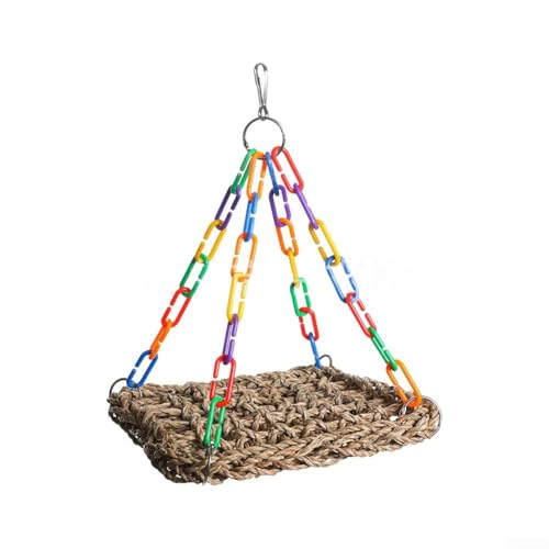 Multifunktionale Vogelschaukel aus Seegras hält Ihre gefiederten Freunde aktiv und beschäftigt (S) von Lecreatekit