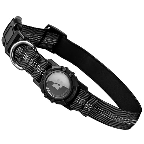 Ledeak Airtag Hundehalsband, Reflektierendes Hunde Halsband mit Wasserdichter Halterungsgehäuse für Air Tag Tracker, Verstellbares Hunde Halsbänder für Kleine Mittelgroße Große Hunde (Schwarz, L) Ledeak Airtag Hundehalsband, Reflektierendes Hunde Halsband mit Wasserdichter Halterungsgehäuse für Air Tag Tracker, Verstellbares Hunde Halsbänder für Kleine Mittelgroße Große Hunde (Schwarz, L) von Ledeak