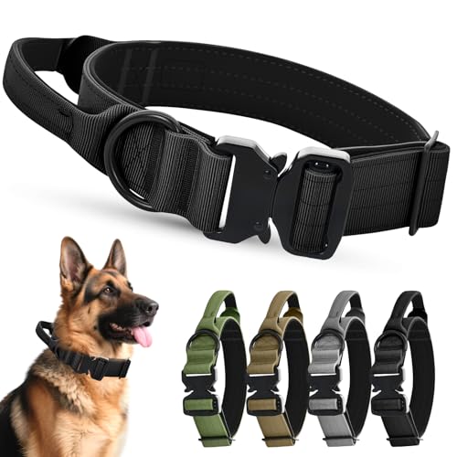 Ledeak Taktisches Hundehalsband mit Griff, Weich Gepolstert Verstellbares Hunde Halsband mit Robustem Adlerverschluss aus Metall, Polypropylen Tactical Dog Collar für Mittlere Große Hunde (Schwarz, M) Ledeak Taktisches Hundehalsband mit Griff, Weich Gepolstert Verstellbares Hunde Halsband mit Robustem Adlerverschluss aus Metall, Polypropylen Tactical Dog Collar für Mittlere Große Hunde (Schwarz, M) von Ledeak