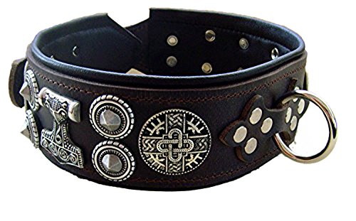 Lederecke Konstanz Halsband XXL 6,5 cm breit Model Gustav für Starke und kräftige Hunde Halsumfang 55-57 cm von Lederecke Konstanz