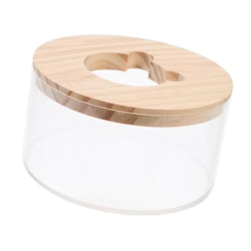 LeeQinersw Hamstersandbadewanne, kleines Tierdusch -Versteck, mit Holzdeckel für kleine Tiere, S von LeeQinersw