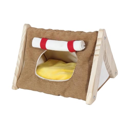 LeeQinersw Meerschweinchenbett, Bett, bequem, warm, Versteck, Höhle, Hamsternest zum Ausruhen, Chinchilla, Hamster, Meerschweinchen, Igel, Braun von LeeQinersw