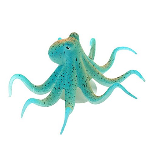 Aquarium Künstliche Tiere mit Saugnapf Aquarium Simulation Silikon Abnehmbare Dekoration Unterwasser Zubehör Blau von Leeadwaey