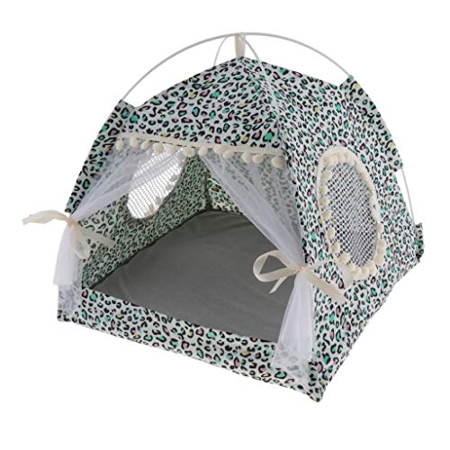 Haustier Katze Tipi Haus Sommer Komfort Zelt Höhle Bett Zwinger Rutschfest M Leopardenmuster Grün Haustier Katze Tipi Haus Sommer Komfort Zelt Höhle Bett Zwinger Rutschfest M Leopardenmuster Grün von Leeadwaey