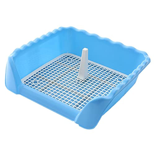 Haustier-Toiletten-Tablett für Katzen, abnehmbares Gitter, für den Innenbereich, Blau, Größe M Haustier-Toiletten-Tablett für Katzen, abnehmbares Gitter, für den Innenbereich, Blau, Größe M von Leeadwaey