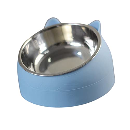 Haustierfutterstation 15° erhöhter Einzelnapf für Katzen und Hunde für kleine und mittelgroße Hunde Kätzchen Blau von Leeadwaey