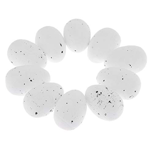 Leeadwaey 10 Stück Künstliche Nest Punkte gesprenkelt Schlüpfen Ei Basteln Weiß S von Leeadwaey