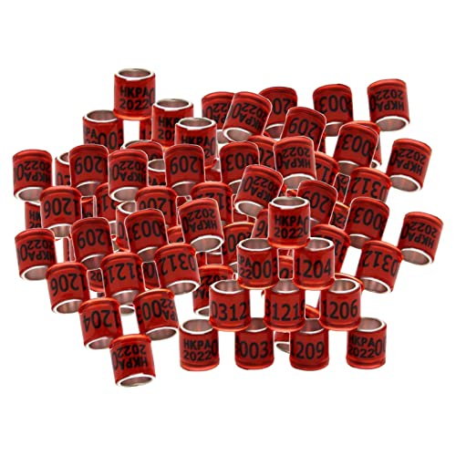 Leeadwaey 100 Stück 2022 Aluminium-Taubenfußringe 8 mm rot, rot 2 von Leeadwaey