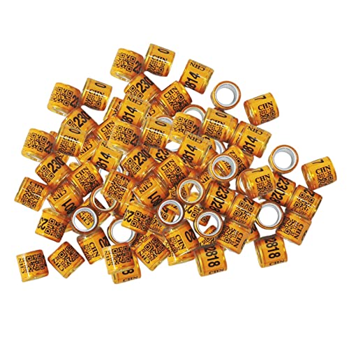 Leeadwaey 100 Stück Identify Dove Ringe Aluminium Plasitc Beinringe Taubenbänder Orange von Leeadwaey