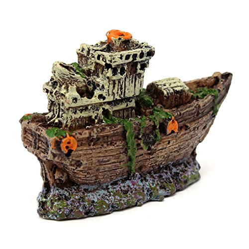 Leeadwaey Aquarium Ornament Pirat versunkenes Schiff Schiffswrack Boot Aquarium Wasserlandschaft Höhle Dekoration Leeadwaey Aquarium Ornament Pirat versunkenes Schiff Schiffswrack Boot Aquarium Wasserlandschaft Höhle Dekoration von Leeadwaey