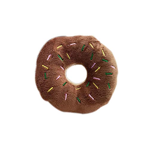 Leeadwaey Haustier-Donut-Form, Plüsch-Spielzeug, Kauspielzeug, quietschendes Spielzeug, für Hunde und Katzen, Kaffee von Leeadwaey