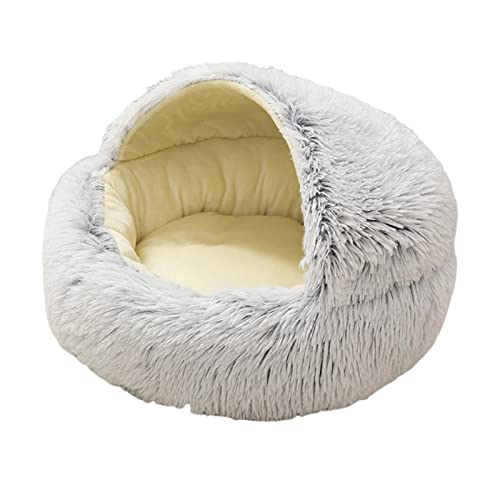 Leeadwaey Hunde- und Katzenbett, rund, Plüsch, 40 cm, Grau Leeadwaey Hunde- und Katzenbett, rund, Plüsch, 40 cm, Grau von Leeadwaey